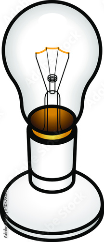 A traditional incandescent light bulb in a bulb holder.