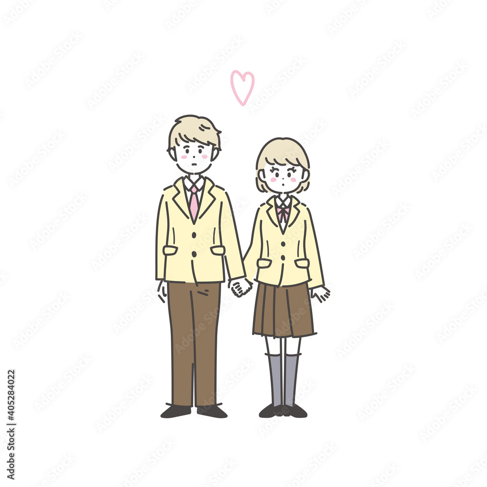 高校生カップルのイラスト 高校生カップルのイラスト