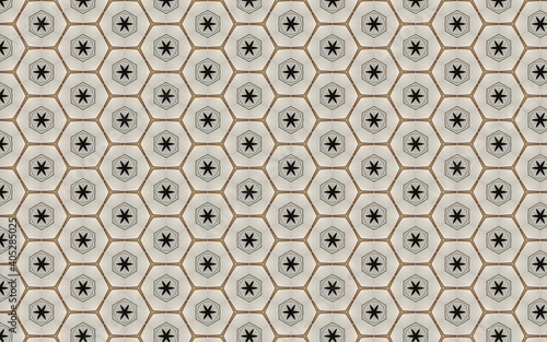 Hexagonal and star leaves pattern.