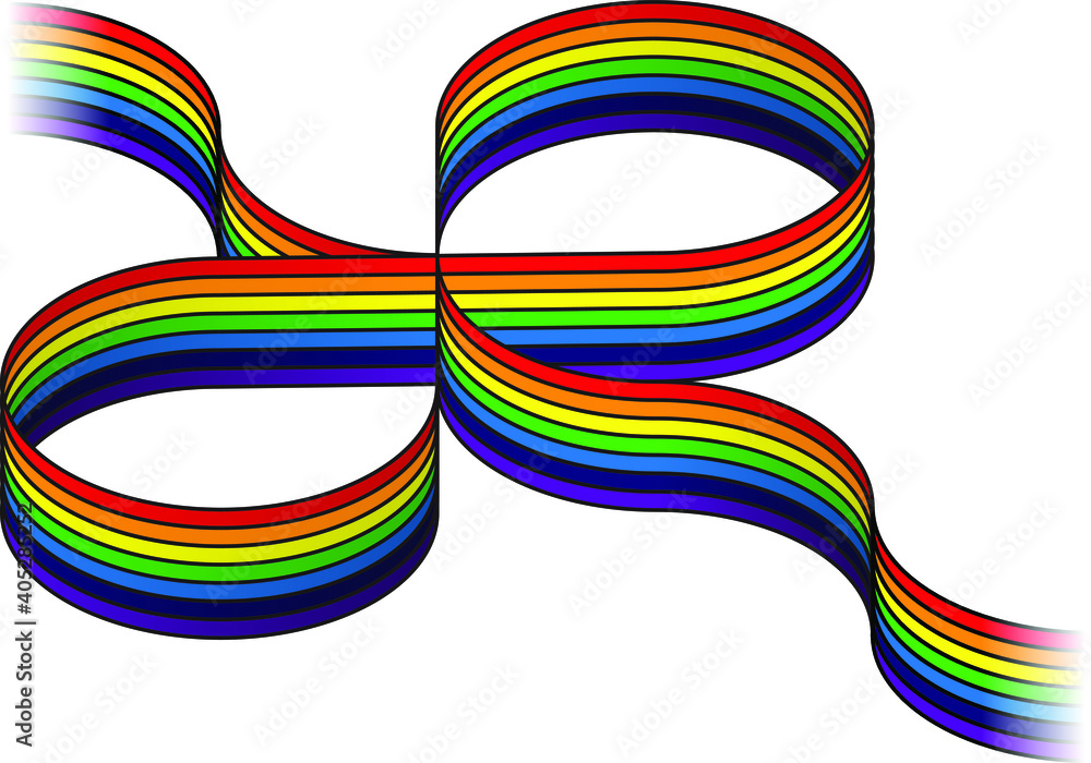 A rainbow ribbon. A rainbow ribbon.