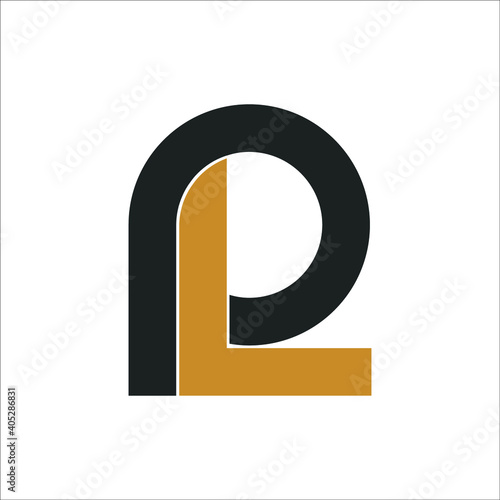 Creative abstract letter pl logo design. Linked letter lp logo design.