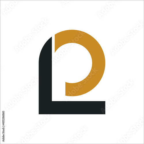 Creative abstract letter pl logo design. Linked letter lp logo design.