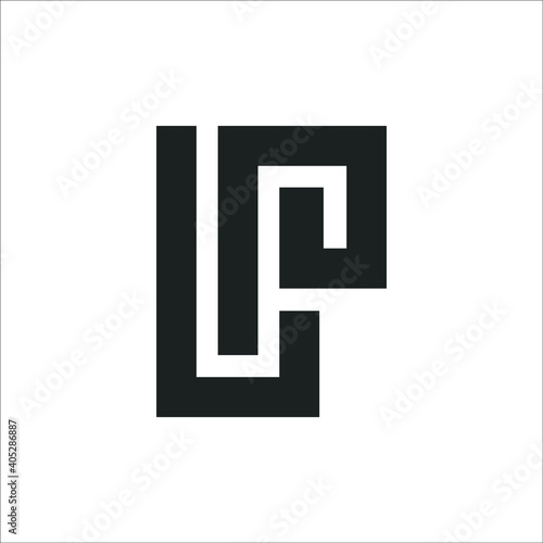 Creative abstract letter pl logo design. Linked letter lp logo design.