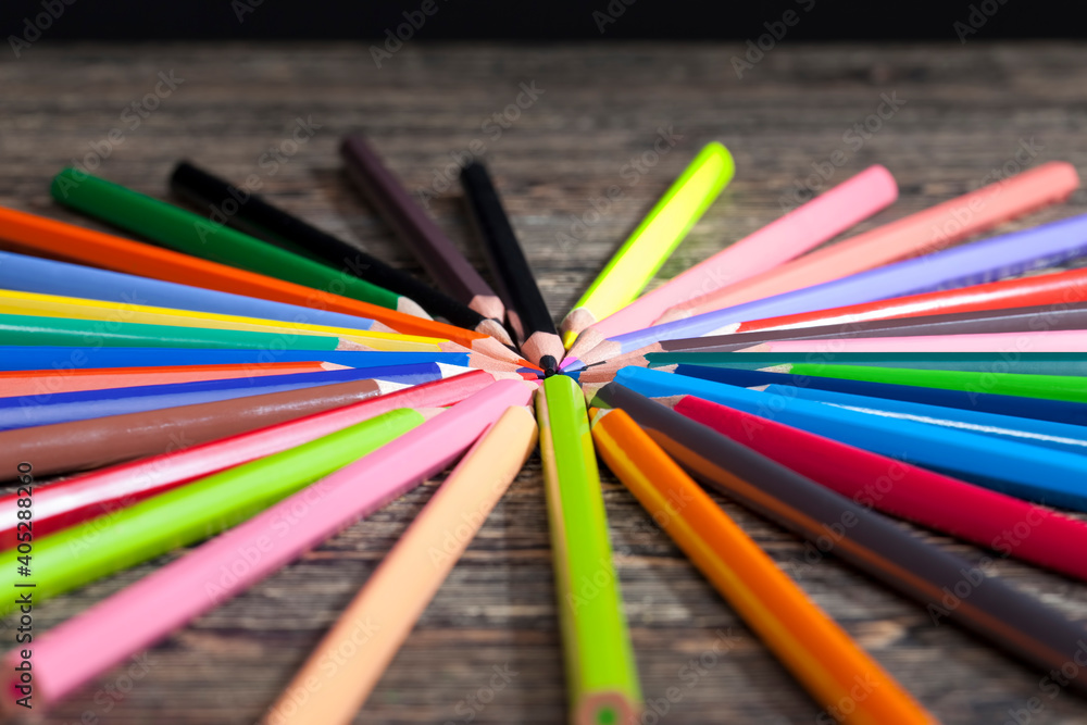 Fototapeta premium colored wooden pencils