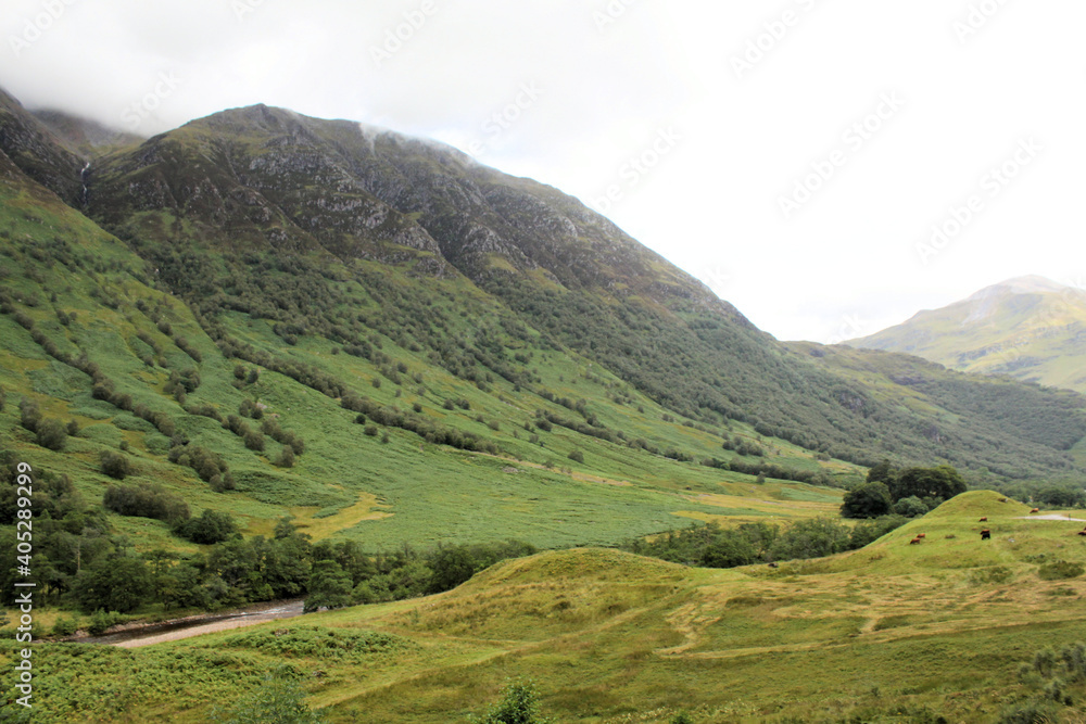 A view of the Scottish Mountains near Ben Nevis