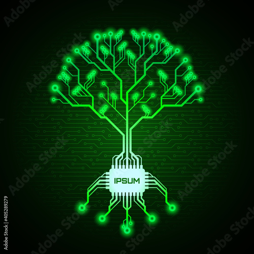 Circuit Board Pattern in Form of a Tree