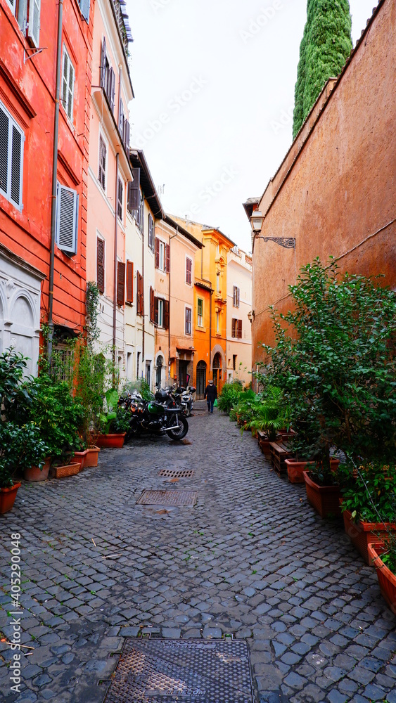 Beautiful ancient street in Rome