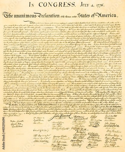 The United States Declaration of Independence, July 4th., 1776