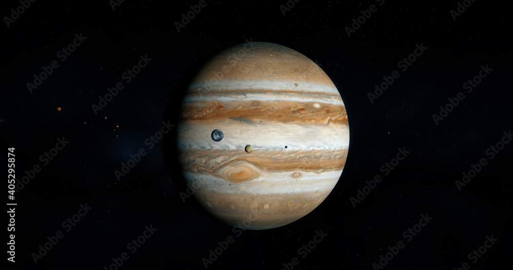 Jupiter and moons, Ganymede and Europe, planets of the solar system, Voyager, space and stars, NASA video, realistic 3D graphics, 3D Render, video, moving stars, space, planets, stars Jupiter and moons, Ganymede and Europe, planets of the solar system, Voyager, space and stars, NASA video, realistic 3D graphics, 3D Render, video, moving stars, space, planets, stars