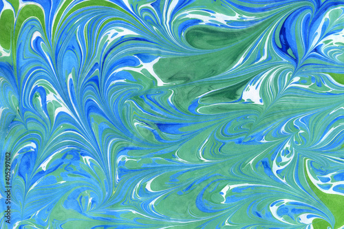 Abstract handmade background in ebru technique