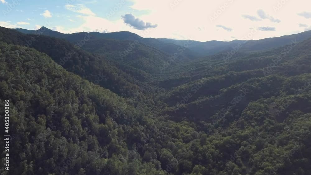The drone flies over a dense rainforest and a mountain range. Aerial photography. Fly Over Forest with Beautiful sky Cinematic footage. The drone flies over a dense rainforest and a mountain range. Aerial photography. Fly Over Forest with Beautiful sky Cinematic footage.