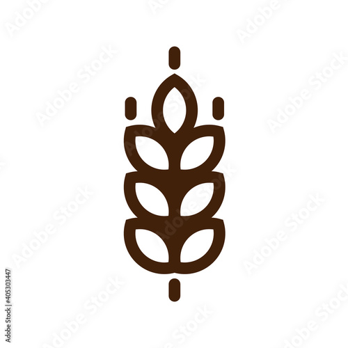 Barley spike or corn ear. Bakery, bread or agriculture logo concept.