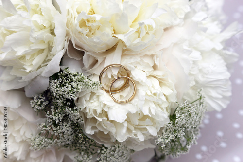 Bridal Bouquet And Wedding Rings  Wedding Symbol