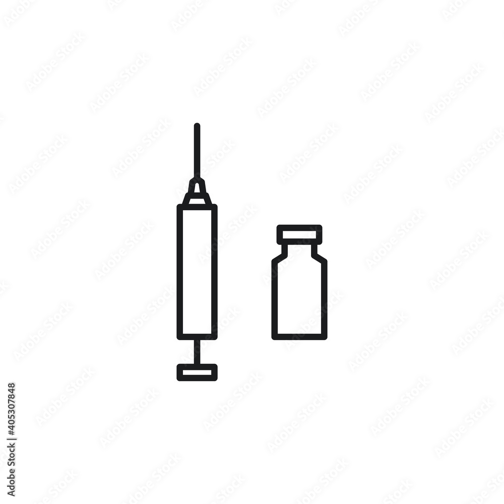 Syringe and vaccine icon vector illustration Syringe and vaccine icon vector illustration