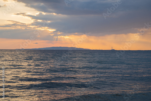 sunset over the sea