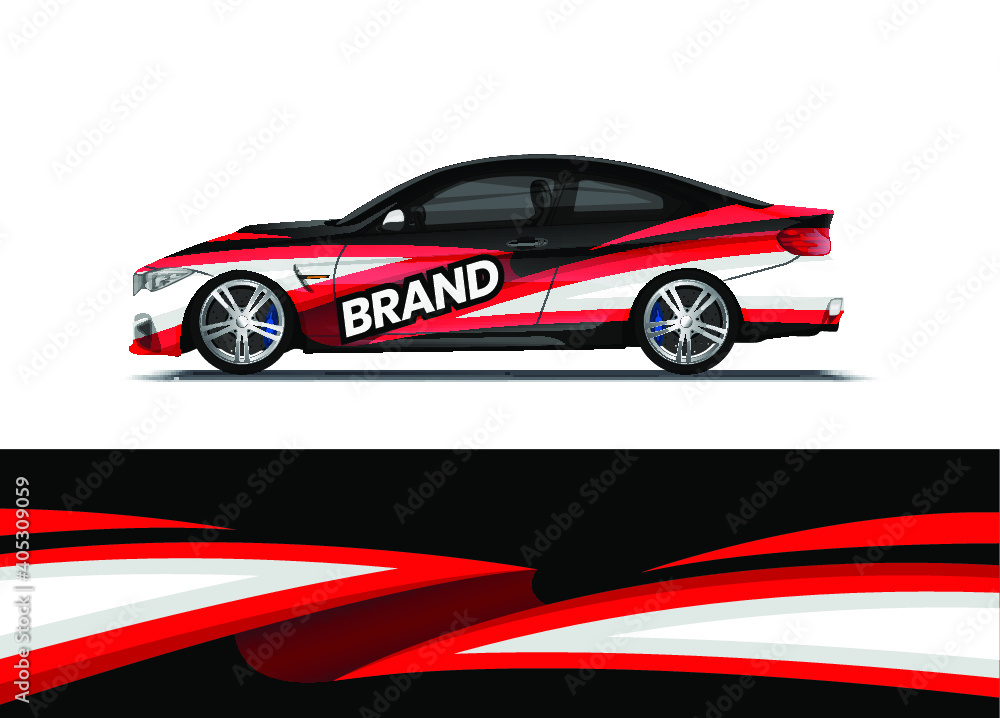 Car decal wrap design template vector illustration