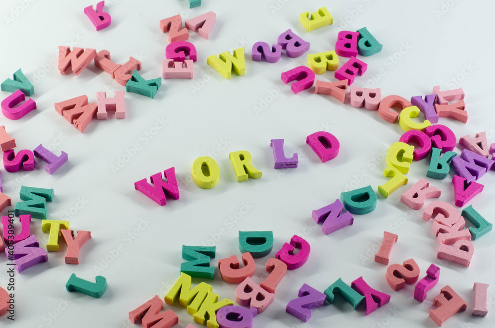 Letters on a white background. The word Letters on a white background. The word