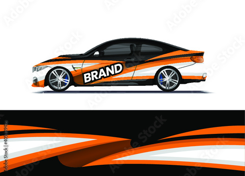 Car decal wrap design template vector illustration