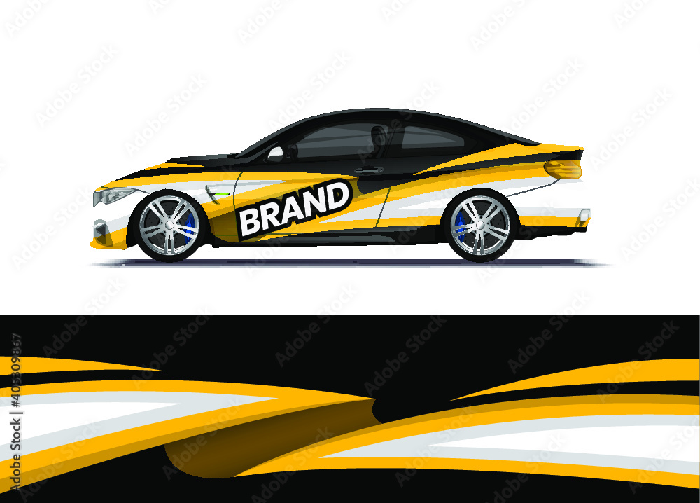 Car decal wrap design template vector illustration