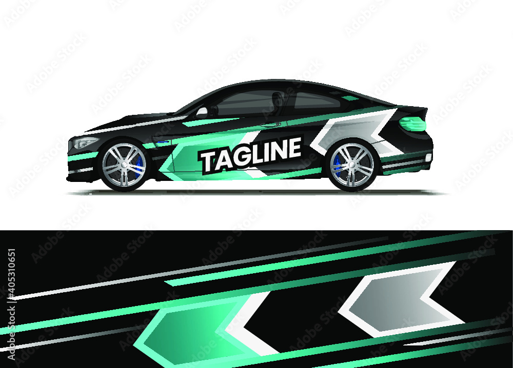 Car decal wrap design template vector illustration Car decal wrap design template vector illustration