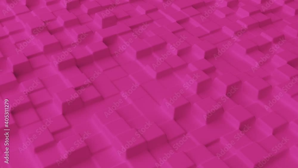 Abstract background with pink grid smooth squares. Cell structure surface. Modern background template for documents, reports and presentations. Seamless loop 3d animation of 4K Abstract background with pink grid smooth squares. Cell structure surface. Modern background template for documents, reports and presentations. Seamless loop 3d animation of 4K