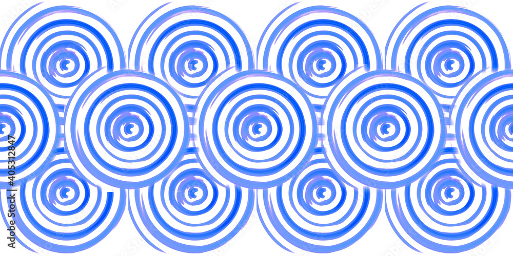 Bright pattern of blue rings. Abstract digital background and texture