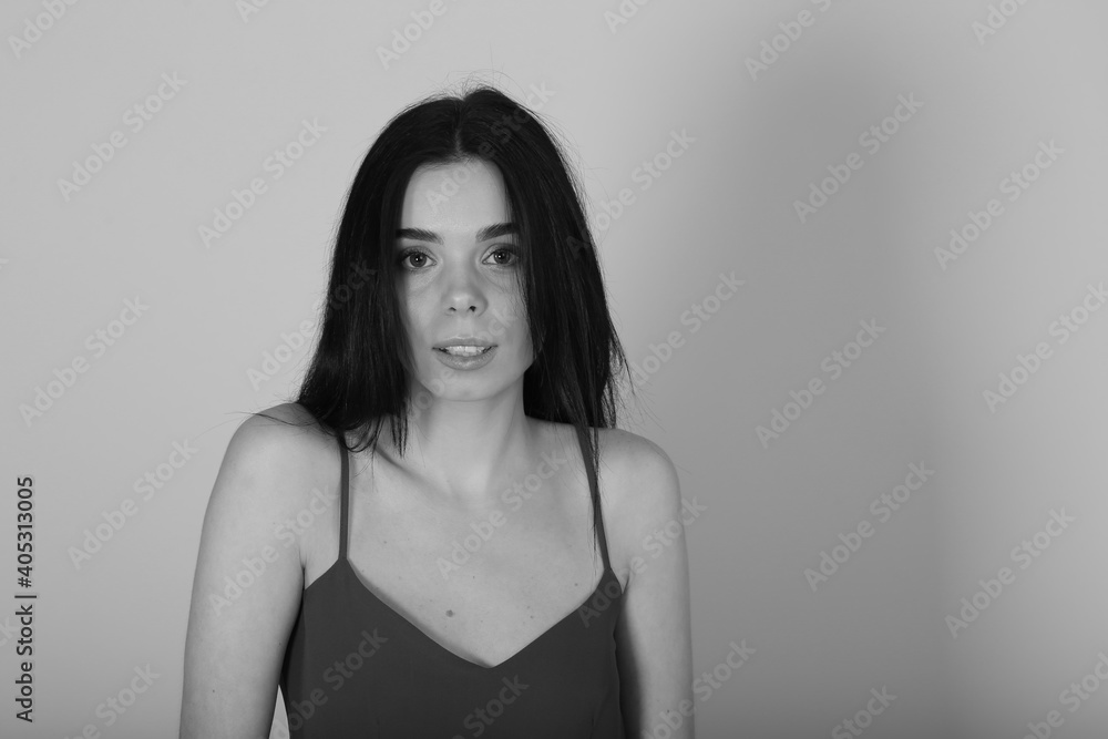 Black and white portrait of beautiful woman Black and white portrait of beautiful woman