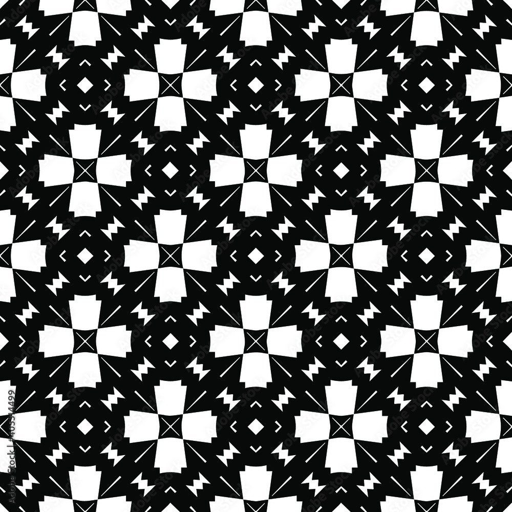 Black and white texture. Abstract seamless geometric pattern.
