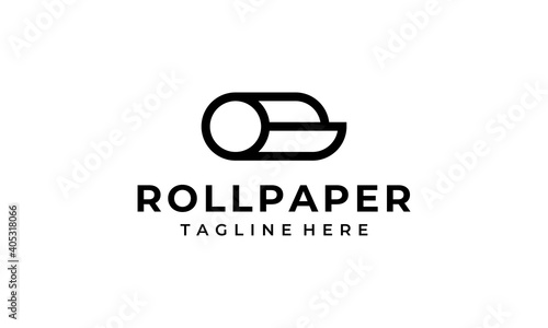 roll paper page tissue reel logo design template