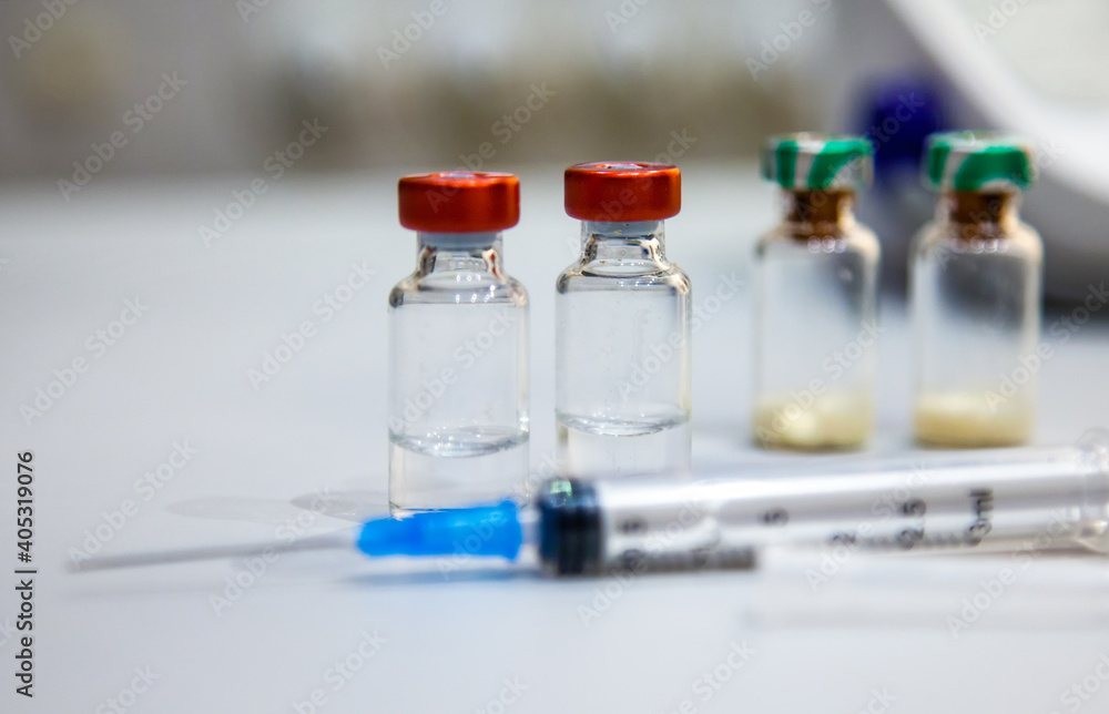 vaccine bottles and syringe for injection vaccine bottles and syringe for injection