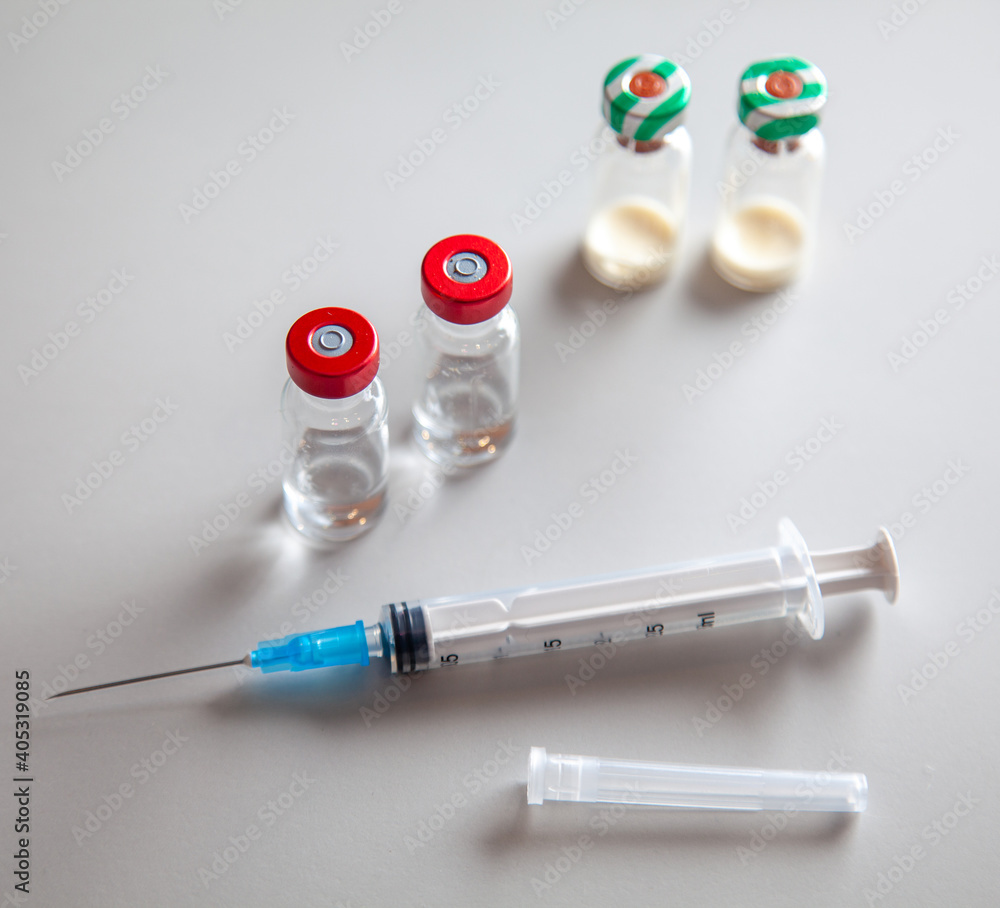 vaccine bottles and syringe for injection vaccine bottles and syringe for injection