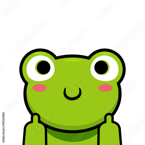 a frog with middle finger. Isolated Vector illustration