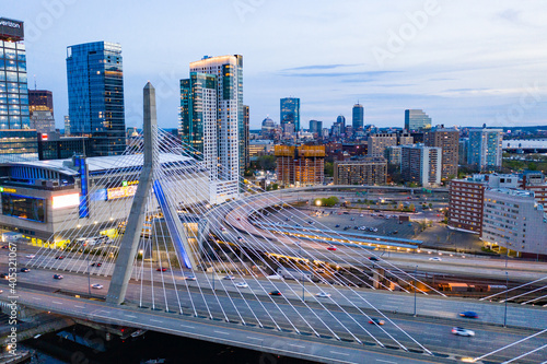 Aerial Boston at Night