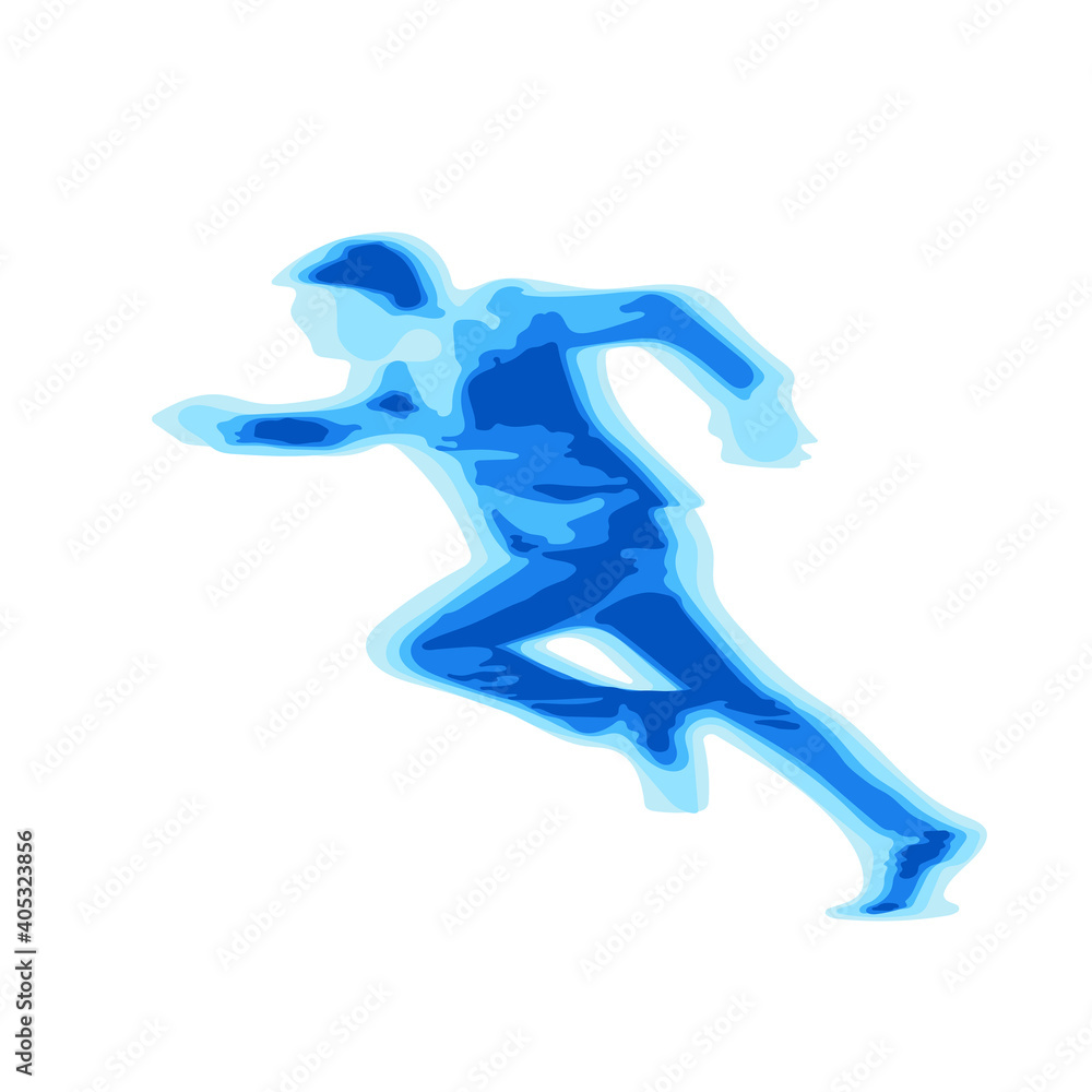 businessman running in blue gradient graphic design illustration vector isolated on white background. Business concept. businessman running in blue gradient graphic design illustration vector isolated on white background. Business concept.