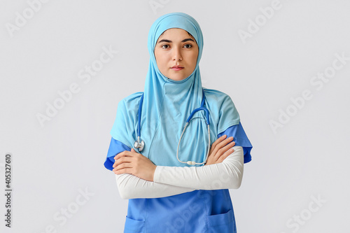 Portrait of female Muslim d...