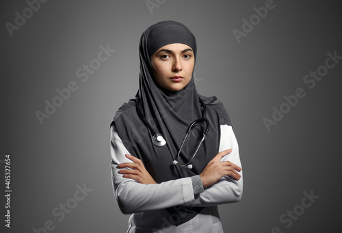 Portrait of female Muslim d...