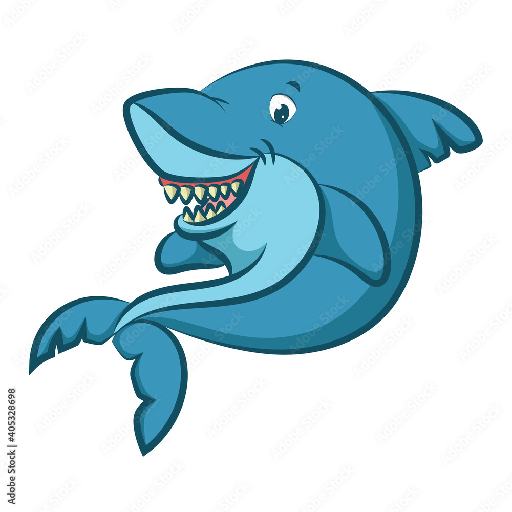 Naklejka premium The shark is posing with the good pose in the water