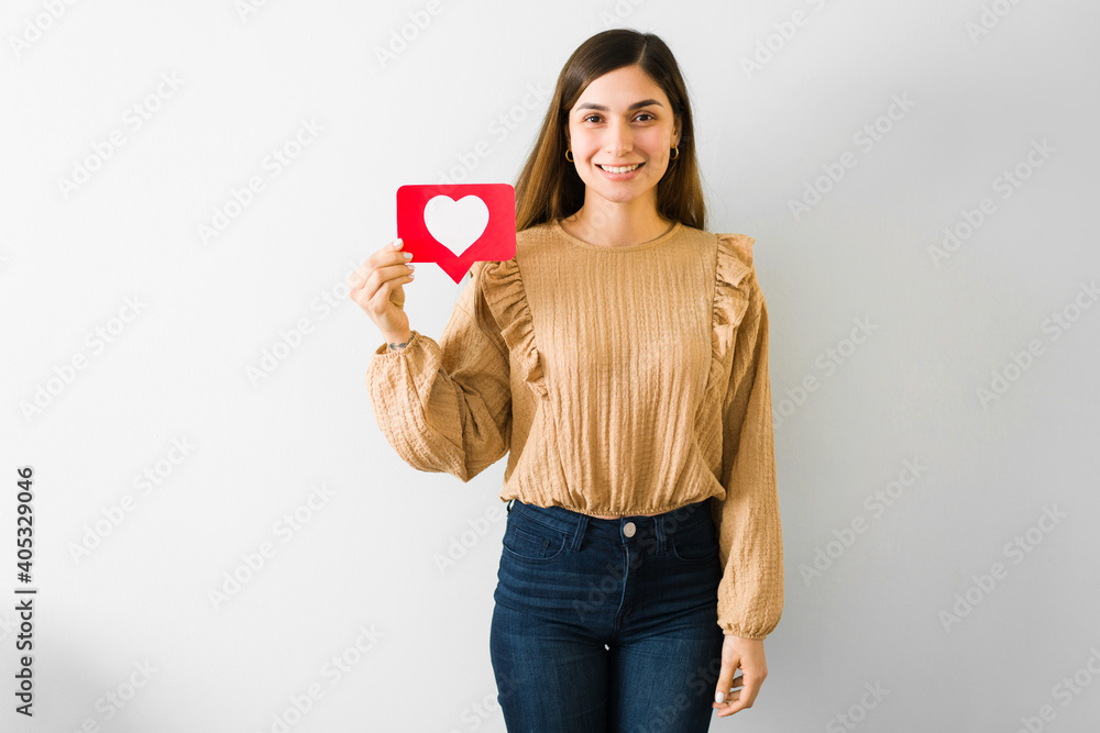 Portrait of a beautiful woman looking for love on social media Portrait of a beautiful woman looking for love on social media