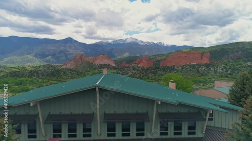 Wallpaper Mural WS AERIAL Town siting in mountain landscape Torontodigital.ca