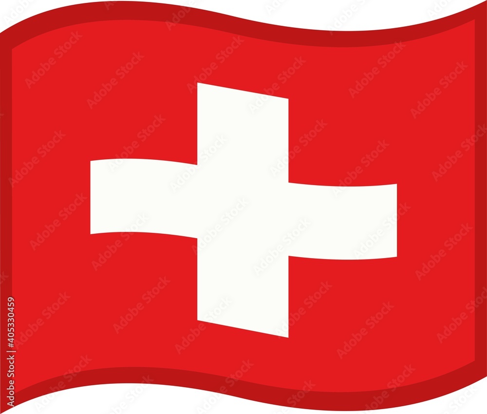 Obraz premium Vector illustration of emoticon of the flag of switzerland