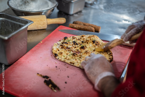 Chef making a tandoori bread