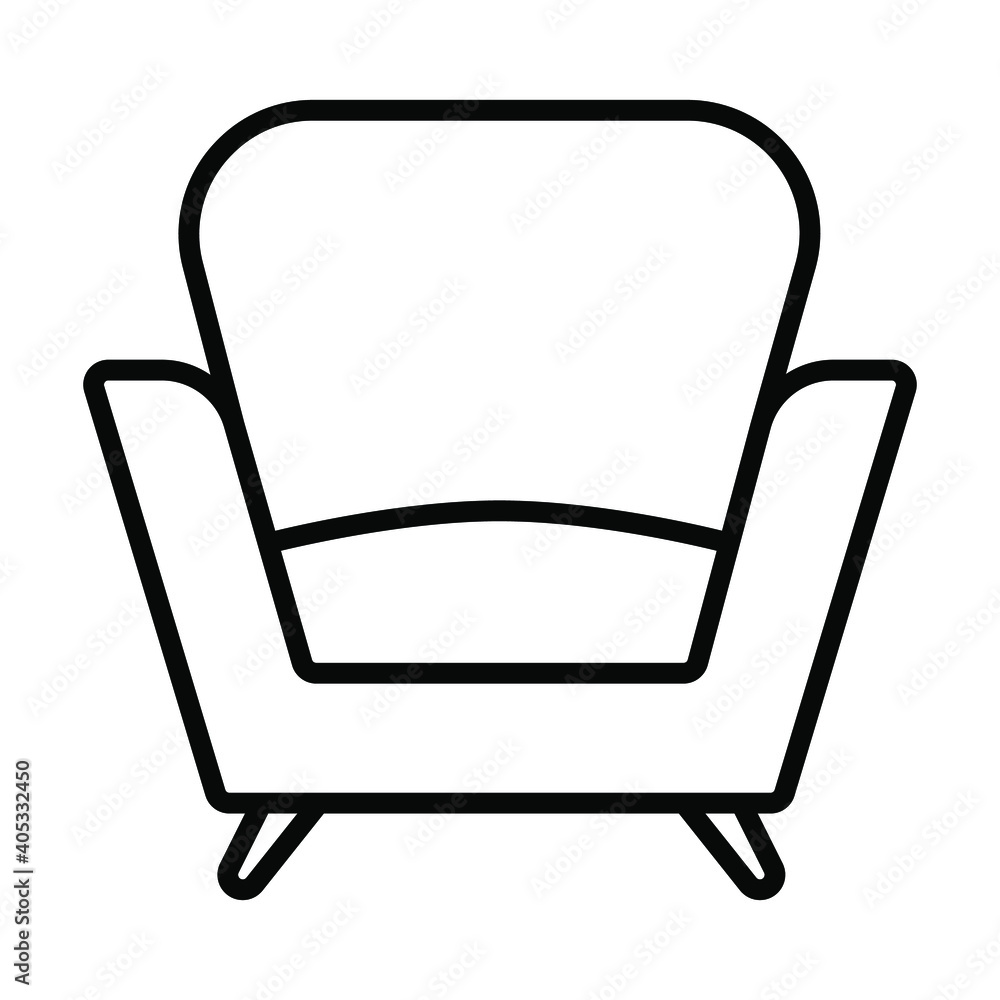 armchair icon, home interior vector armchair icon, home interior vector