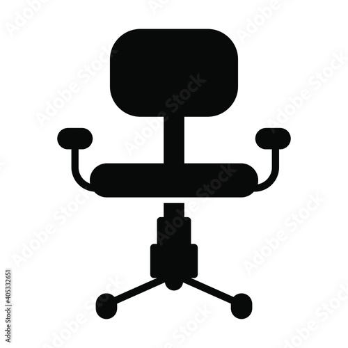 office chair icon, armchair home interior vector