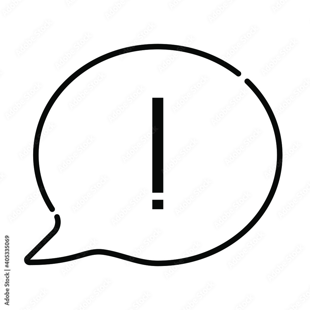 exclamation mark chat bubble icon vector exclamation mark chat bubble icon vector