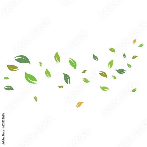fallen leaves and bowing  wind vector illustration design