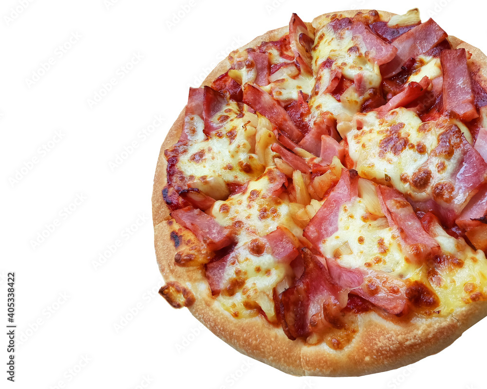 Delicious Hawaiian pizza with ham. Delicious Hawaiian pizza with ham.