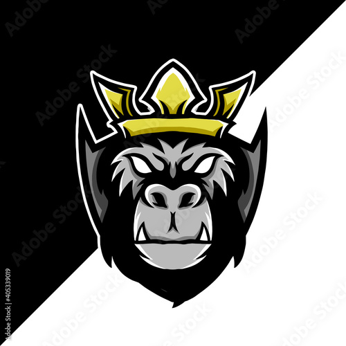 gorilla esport mascot logo illustration