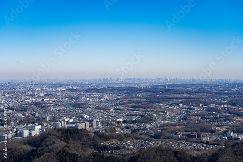 City scape of West Tokyo seen from Mt. Takao