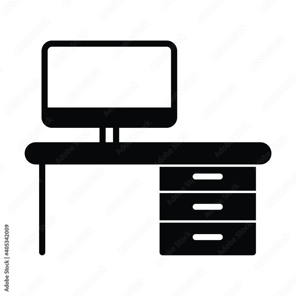 work from home, computer setup icon vector work from home, computer setup icon vector
