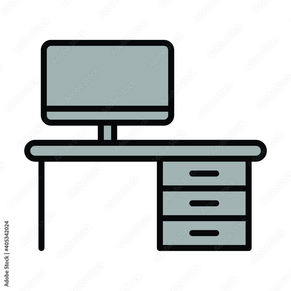work from home, computer setup icon vector work from home, computer setup icon vector